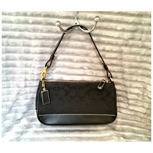 COACH Black Mini Baguette Bag Handbag w/Dust Cover